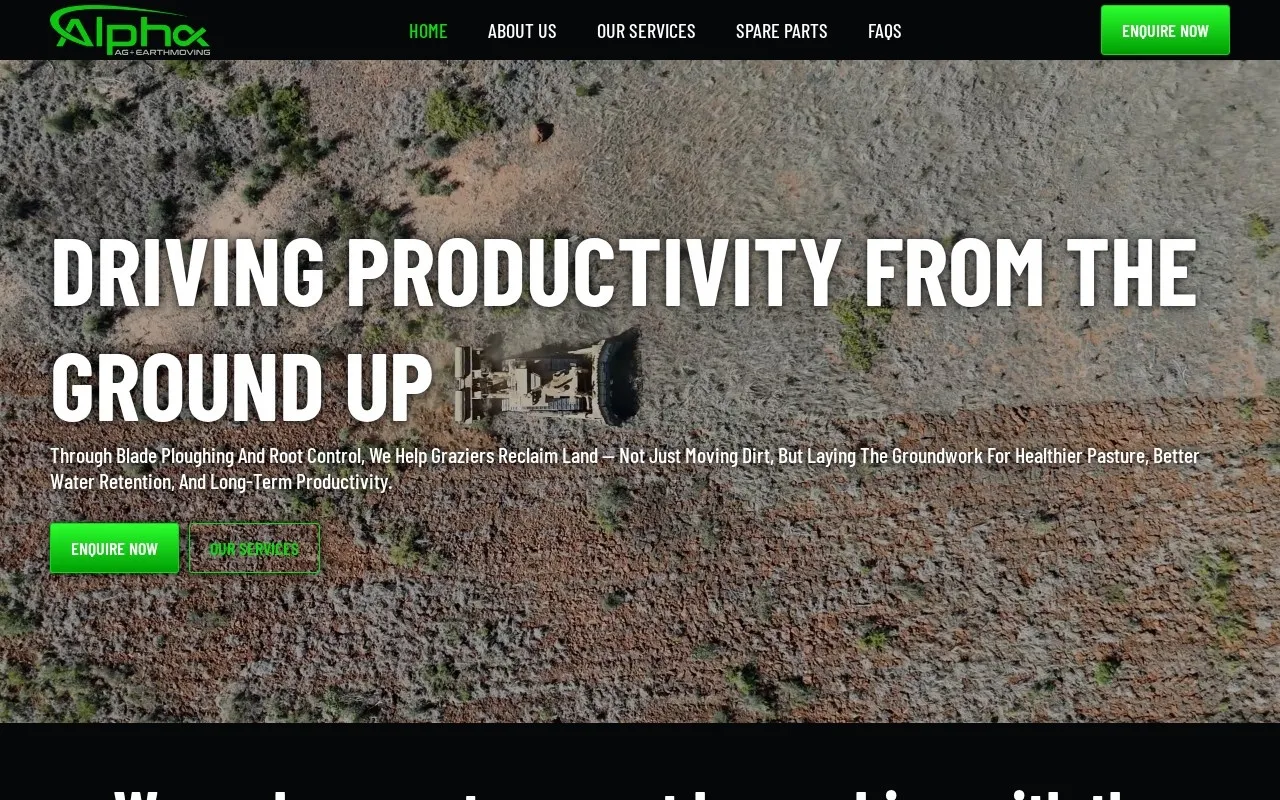 Alpha Ag & Earthmoving website