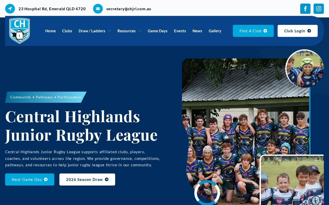 Central Highlands Junior Rugby League website