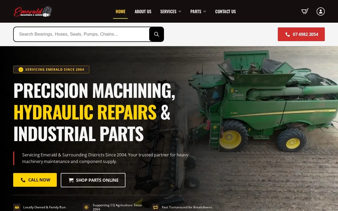 Emerald Bearings & Hoses website