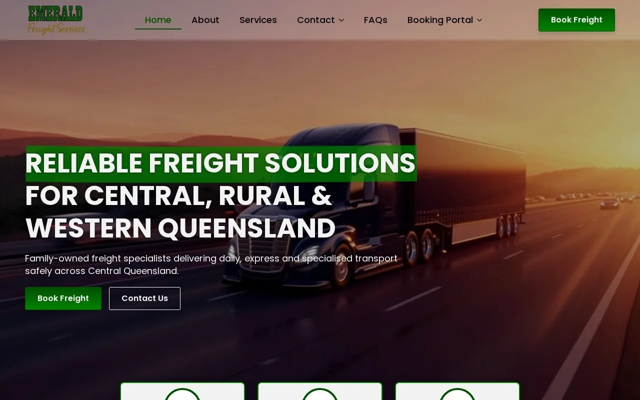 Emerald Freight Services website